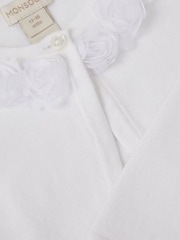 Monsoon White Baby Ottilie Appliqué Rose Cardigan - Image 3 of 3