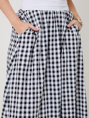 Threadbare Black Gathered Waist Gingham Maxi Skirt - Image 5 of 5