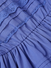 Monsoon Blue Broderie Tiered Dress - Image 4 of 4