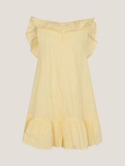 Monsoon Yellow Appliqué Flower Ruffle Dress - Image 3 of 4