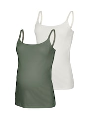 Mamalicious Green Maternity and Nursing Tops 2 Pack - Image 1 of 1