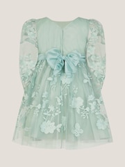 Monsoon Green Baby Beatrice Floral Embroidered Party Dress - Image 3 of 4