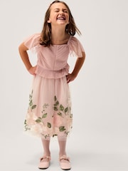 Monsoon – Olene – bestickter Tüllrock mit Blumenmuster - Bild 1 von 4