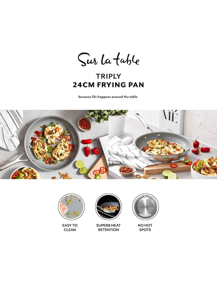 Sur La Table Stainless Steel TriPly Frying Pan 24cm - Image 2 of 9