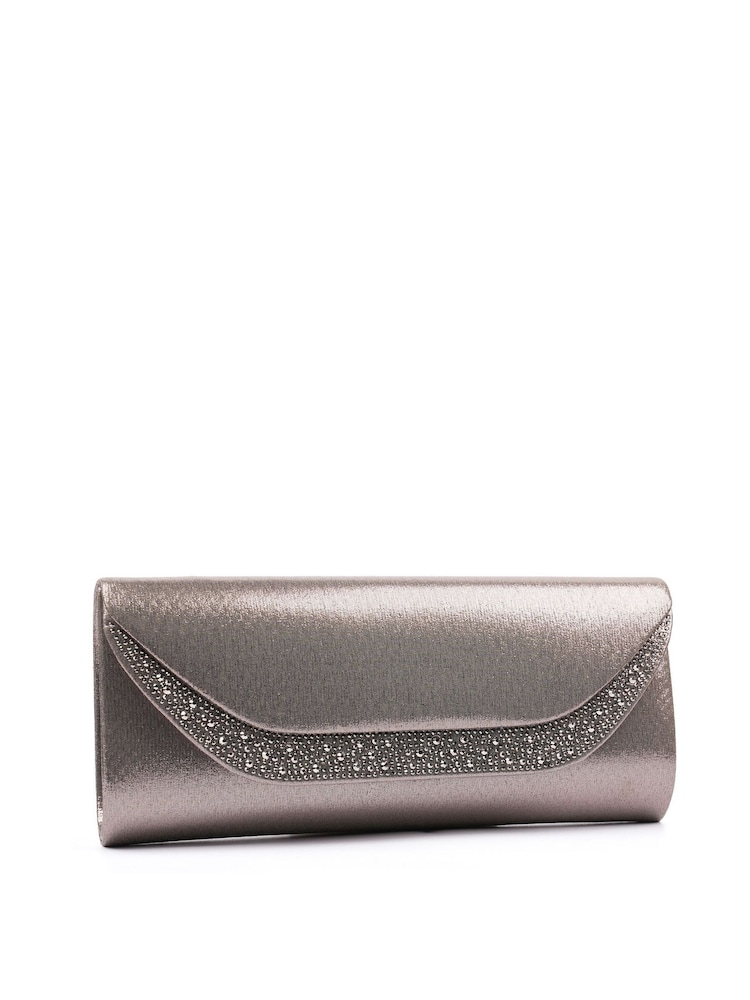Metálico - Lunar Nancy Clutch with Detachable Strap - Imagen 1 de 3