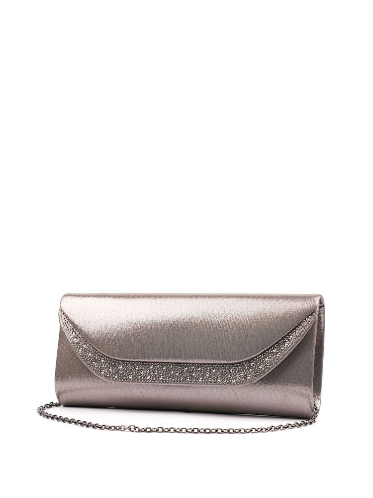 Metálico - Lunar Nancy Clutch with Detachable Strap - Imagen 2 de 3