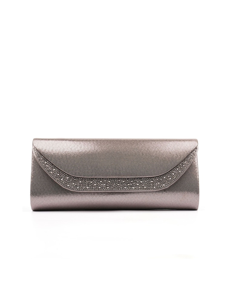 Metálico - Lunar Nancy Clutch with Detachable Strap - Imagen 3 de 3