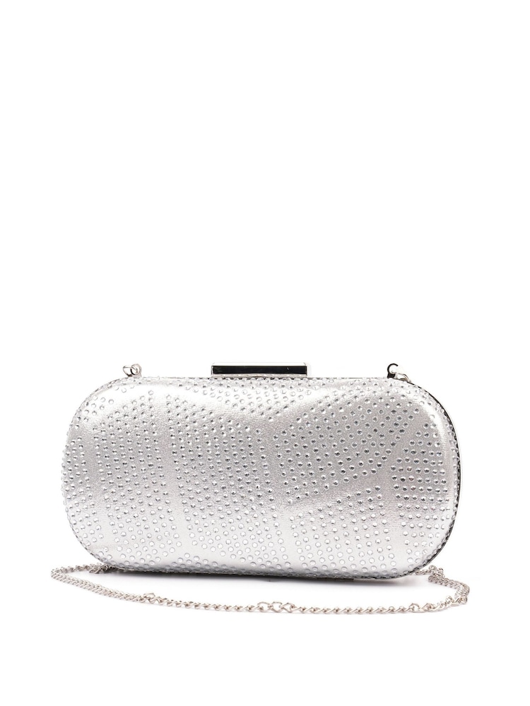 Lunar Silver Francie Clutch with Detachable Strap - Image 3 of 3 Lunar Silver Francie Clutch with Detachable Strap - Image 3 of 3