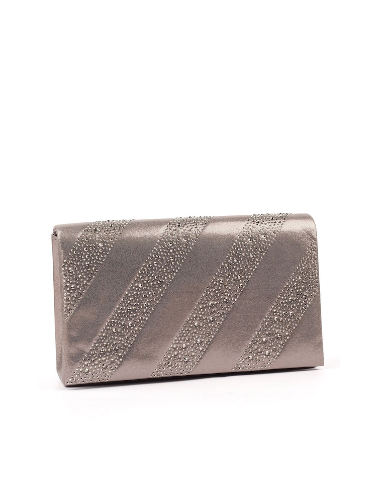 Lunar Metallic Emmerline Pewter Clutch Bag - Image 1 of 2 Lunar Metallic Emmerline Pewter Clutch Bag - Image 1 of 2