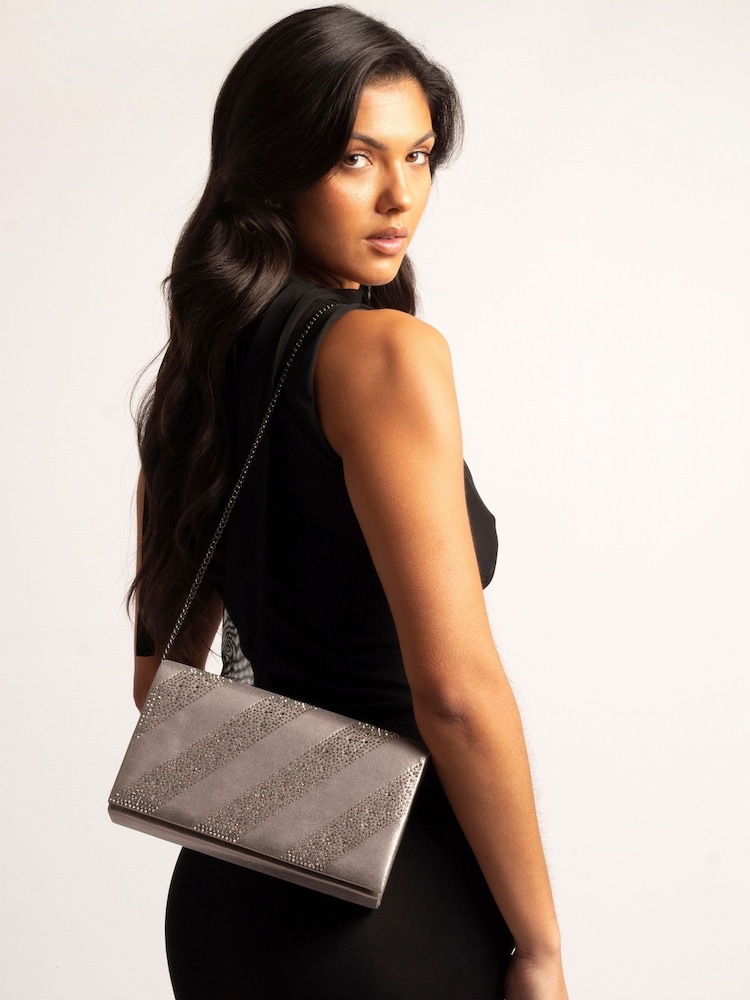 Lunar Metallic Emmerline Pewter Clutch Bag - Image 2 of 2 Lunar Metallic Emmerline Pewter Clutch Bag - Image 2 of 2