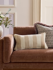 Natural 50 x 30cm Chenille Stripe Cushion - Image 1 of 4