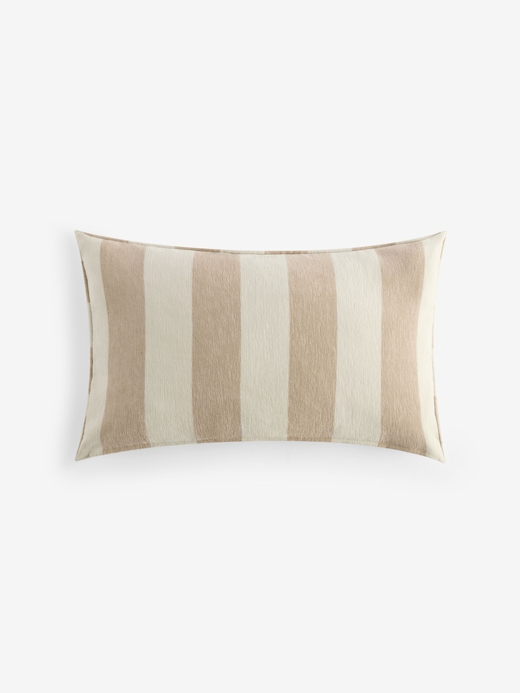 Natural 50 x 30cm Chenille Stripe Cushion - Image 4 of 4 Natural 50 x 30cm Chenille Stripe Cushion - Image 4 of 4