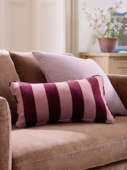 Pink 50 x 30cm Chenille Stripe Cushion - Image 1 of 4