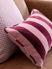 Pink 50 x 30cm Chenille Stripe Cushion - Image 2 of 4