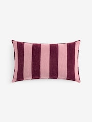 Pink 50 x 30cm Chenille Stripe Cushion - Image 3 of 4