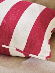 Red 50 x 50cm Chenille Stripe Cushion - Image 3 of 5