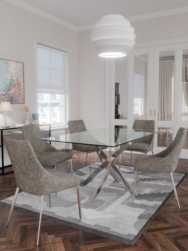 Centrepiece Silver Cluster Rectangular Dining Table - Image 1 of 5