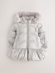 Baker by Ted Baker Shower Resistant Bubble Skirted Padded Coat - Billede 6 af 13