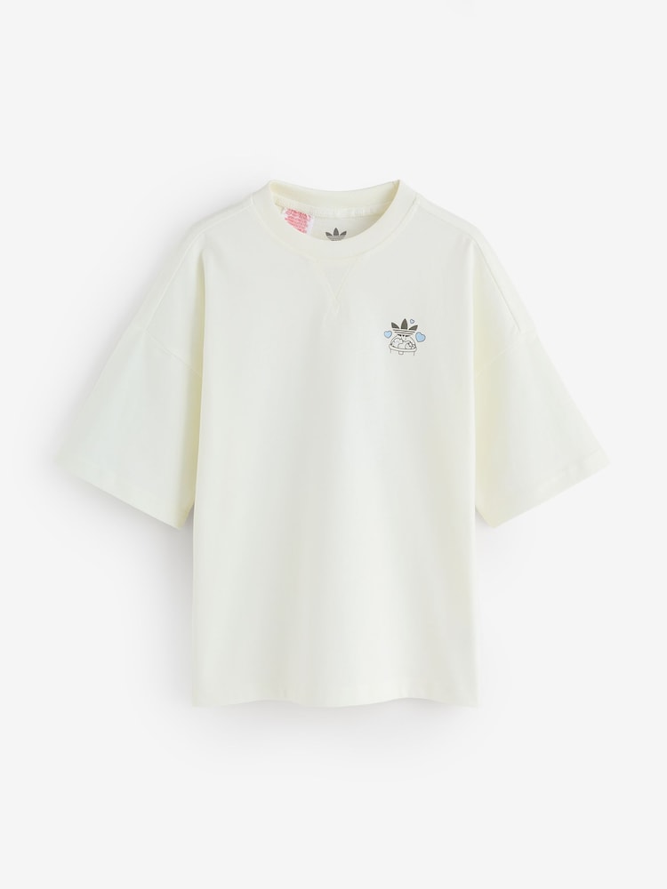 adidas Originals White Bubble Tea Graphic T-Shirt - Image 1 of 5