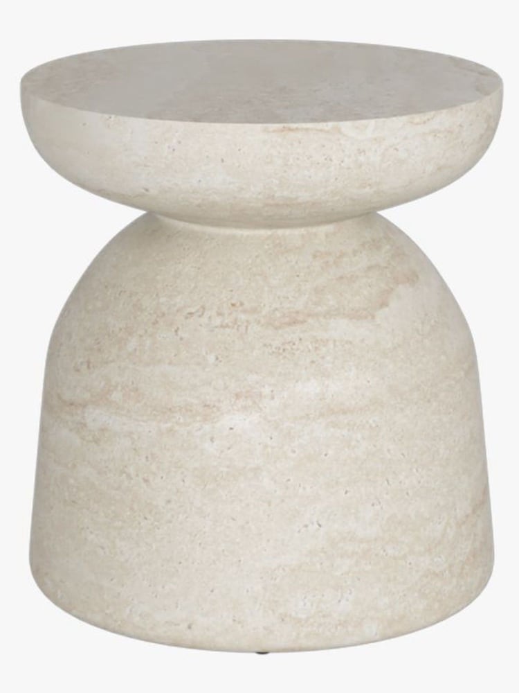 Abigail Ahern Light Travertine Diablo Side Table - Image 2 of 4 Abigail Ahern Light Travertine Diablo Side Table - Image 2 of 4