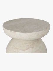 Abigail Ahern Light Travertine Diablo Side Table - Image 4 of 4