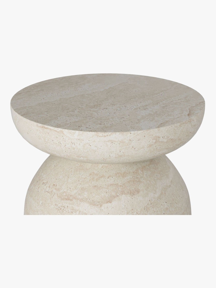 Abigail Ahern Light Travertine Diablo Side Table - Image 4 of 4 Abigail Ahern Light Travertine Diablo Side Table - Image 4 of 4