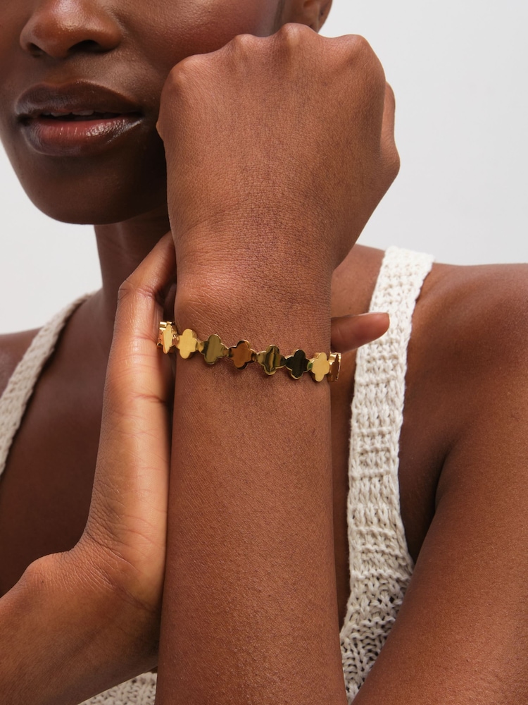 Jon Richard Waterproof Polished Clover Bangle - 圖片 3/3