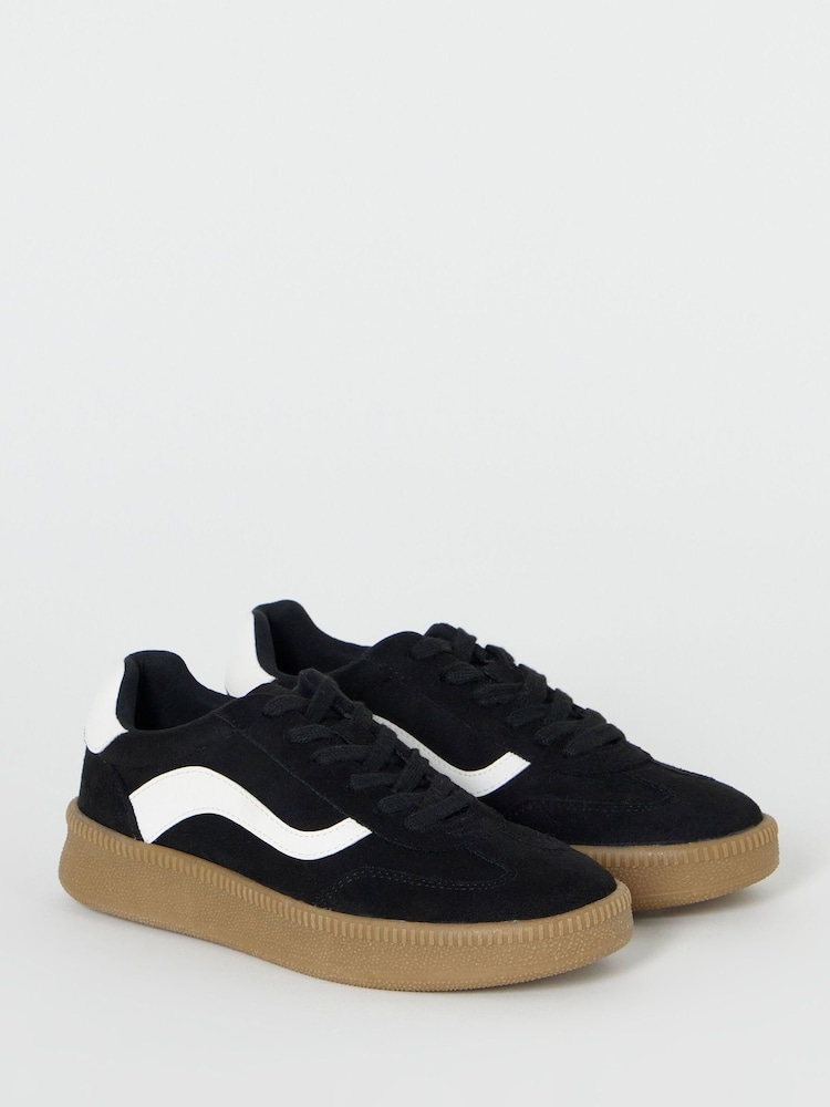 Simply Be Black Extra Wide Fit Chunky Retro Trainers - Image 2 of 4