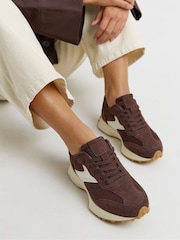 Dunkelbraun - Simply Be Retro-Läufer-Turnschuhe - Bild 1 von 4