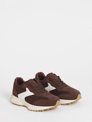 Simply Be Brown Extra Wide Fit Retro Runner Trainers - Image 2 of 4