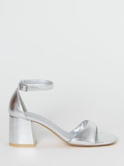 Simply Be Silver Tone Wide Fit Barely There Heeled Sandals - Image 3 of 4