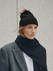 Black N. Premium Cashmere Knitted Pom Hat - Image 1 of 3