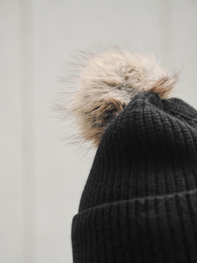 Black N. Premium Cashmere Knitted Pom Hat - Image 3 of 3