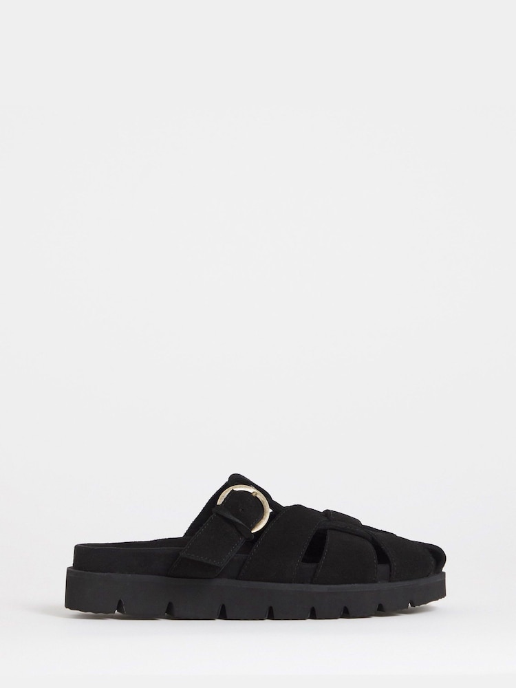 Simply Be Black Suede Woven Closed Toe Mules - Image 2 of 4