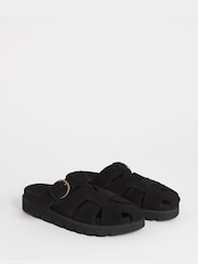 Simply Be Black Suede Woven Closed Toe Mules - Image 3 of 4