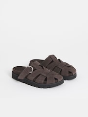 Simply Be Dark Brown Woven Closed Toe Mules - Image 3 of 4