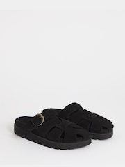 Simply Be Black Woven Closed Toe Mules - Image 2 of 4