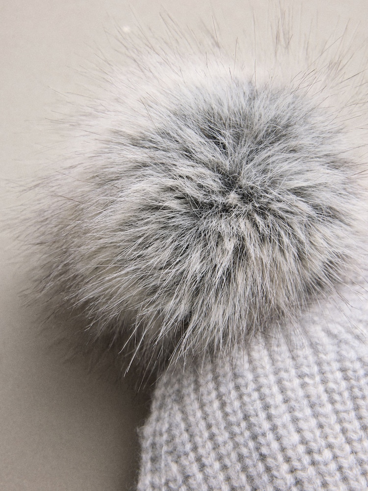 Grey N. Premium Cashmere Knitted Pom Hat - Image 3 of 3