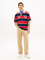 Tommy Jeans Gold Jaimie Textured Relaxed Canvas Trousers - Image 2 of 5