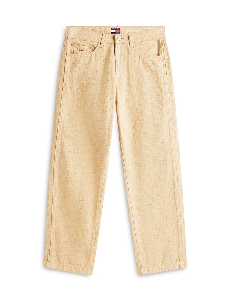 Tommy Jeans Gold Jaimie Textured Relaxed Canvas Trousers - Image 5 of 5