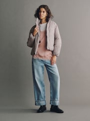 Pink Check Short Padded Jacket - Image 2 of 6
