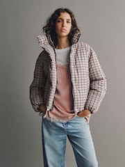 Pink Check Short Padded Jacket - Image 3 of 6