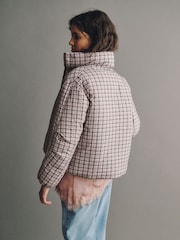Pink Check Short Padded Jacket - Image 4 of 6