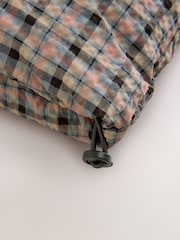 Pink Check Shower Resistant Short Funnel Neck Padded Puffer Jacket - Image 9 of 10