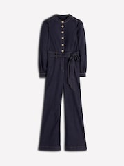 Boden Blue Bootcut Button Denim Jumpsuit - Image 5 of 5