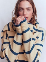 Boden Blue Lucy Oversized Cotton Jumper - Image 2 of 7