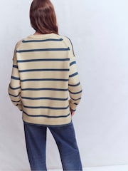 Boden Blue Lucy Oversized Cotton Jumper - Image 3 of 7