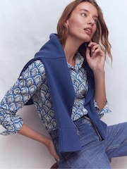 Boden Blue Sienna Cotton Shirt - Image 1 of 6