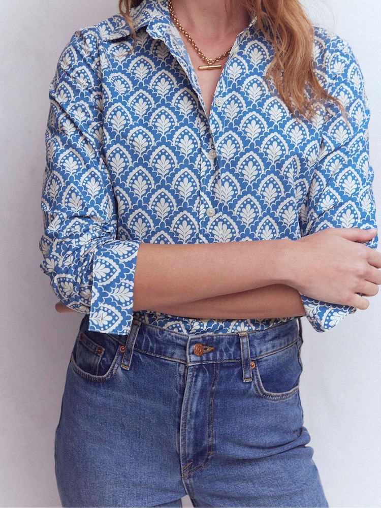 Boden Blue Sienna Cotton Shirt - Image 2 of 6