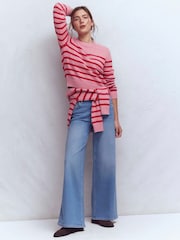 Boden Pink Lucy Chunky Cotton Jumper - Image 1 of 6